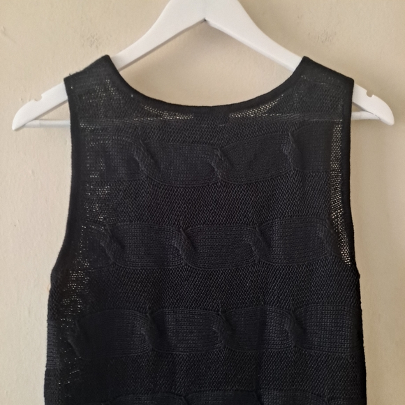 Talbots Linen Cable Knit Boat Neck Sleeveless Top - Picture 4 of 10